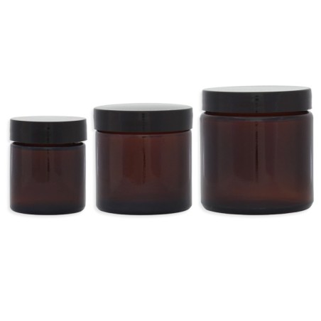 Lot Pommadiers en verre ambré - 30ML, 60ML et 120ML