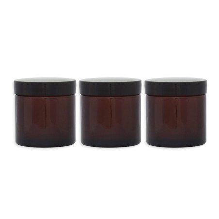 Lot 3 Pommadiers en verre ambré - 60ML