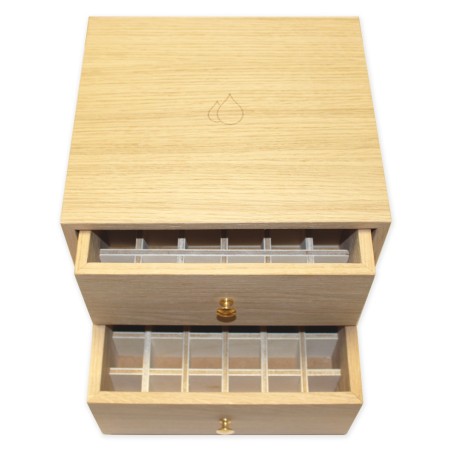 Boite en bois de rangement pour 72 flacons de 5 ou 10ml