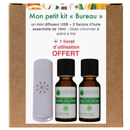 Mon petit Kit « Bureau » 2 Huiles essentielles et 1 Mini Diffuseur USB