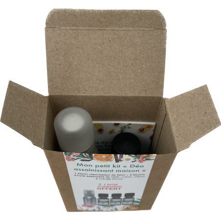 Mon petit Kit « Déo Assainissant Maison » 3 Huiles essentielles et 1 Vaporisateur de 50ML