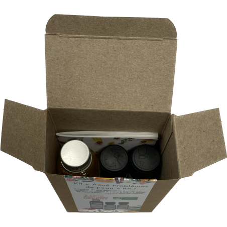 Kit Acné Problème de Peau  2 Huiles essentielles Bio & 1 Huile Végétale Bio