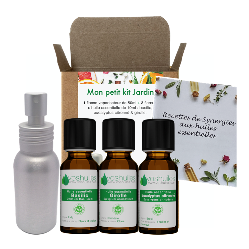 Mon petit Kit « Jardin » 3 Huiles essentielles et 1 Vaporisateur de 50ML