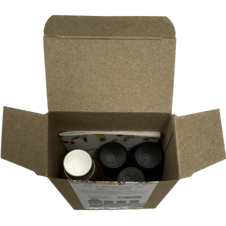 Kit Massage du Dos - 3 huiles essentielles et 1 huile végétale