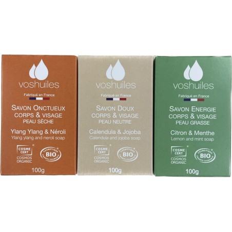 Lot de 3 Savons aux Huiles essentielles & Végétales
