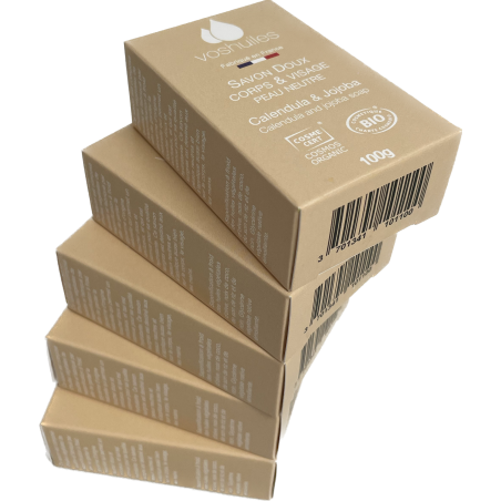Lot de 5 Savons Calendula et Jojoba pour peau neutre