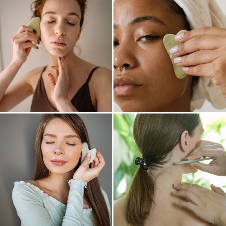 Gua sha en pierre de Jade