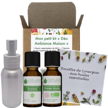 Mon petit Kit « Déo Ambiance Maison » 2 Huiles essentielles et 1 Vaporisateur de 50ML