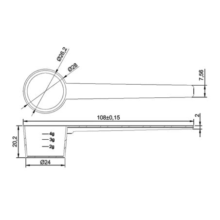 Cuillère de mesure 8ml/4g