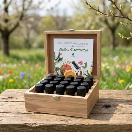 Coffret de 20 huiles essentielles BIO, idée cadeau aromathérapie