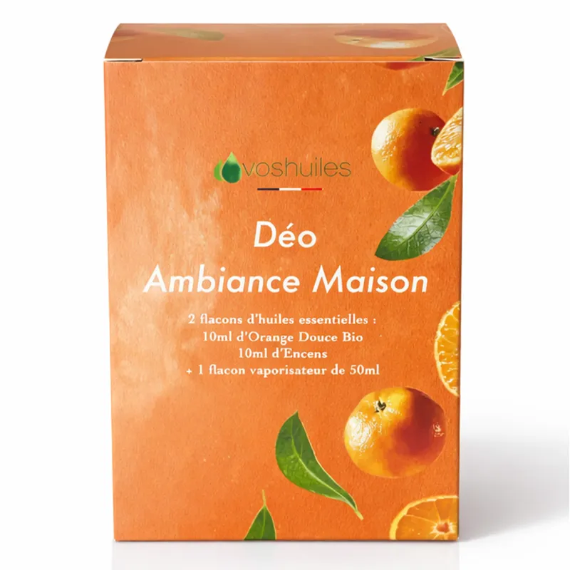 Kit Déo Ambiance Maison - 2 Huiles Essentielles et 1 Vaporisateur de 50ML