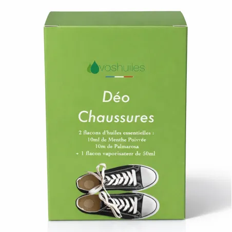 Kit Déo Chaussures - 2 Huiles Essentielles et 1 Vaporisateur de 50ML