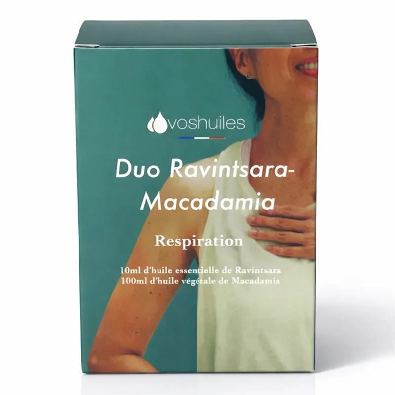 Kit Duo - Huile Essentielle de Ravintsara 10ml et Huile Végétale de Macadamia 100ml