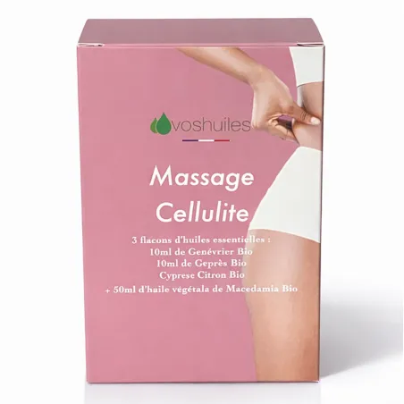 Kit Massage Cellulite - 3 Huiles Essentielles BIO et 1 Huile Végétale BIO