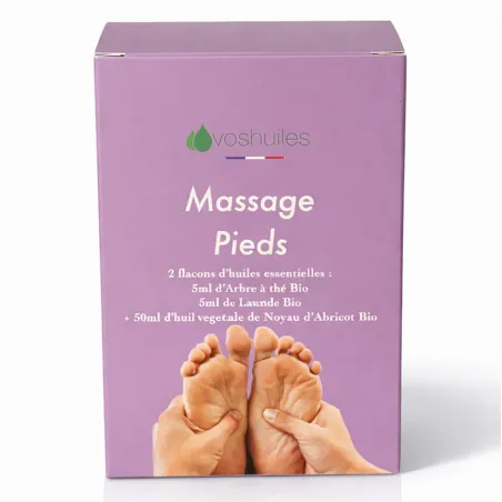 Kit Massage Pieds - 2 Huiles Essentielles BIO et 1 Huile Végétale BIO