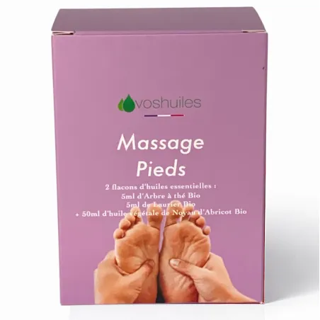 Kit Massage Pieds - 2 Huiles Essentielles BIO et 1 Huile Végétale BIO