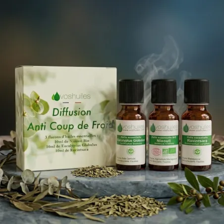 Kit Diffusion Anti Coup de Froid - 3 Huiles Essentielles