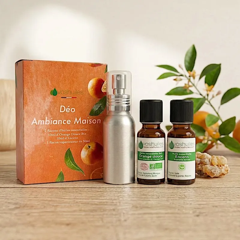 Kit Déo Ambiance Maison - 2 Huiles Essentielles et 1 Vaporisateur de 50ML