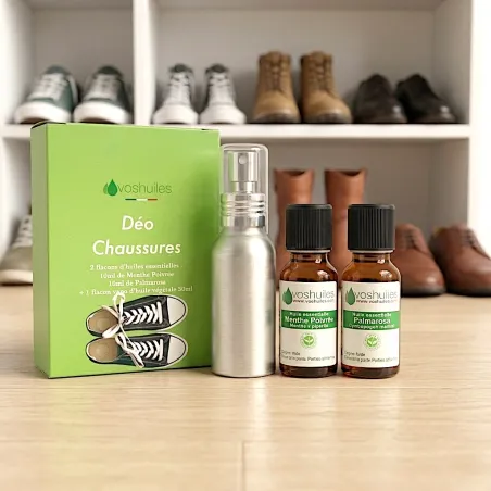 Kit Déo Chaussures - 2 Huiles Essentielles et 1 Vaporisateur de 50ML