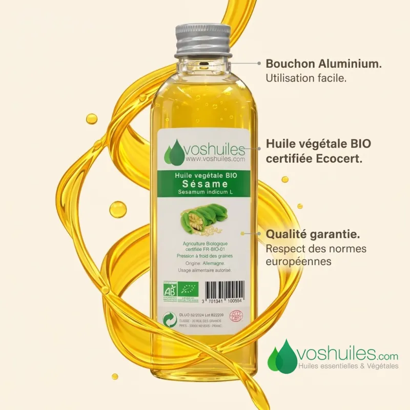 Huile Végétale BIO de Sésame