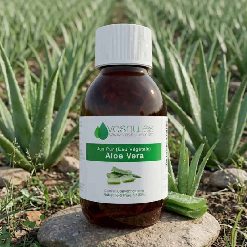 Jus Pur d'Aloe Vera (Eau Vgtale), bienfaits de l'Huile Vgtale d'Aloe  Vera