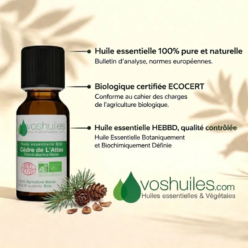 Huile Essentielle BIO de Cèdre de L'Atlas