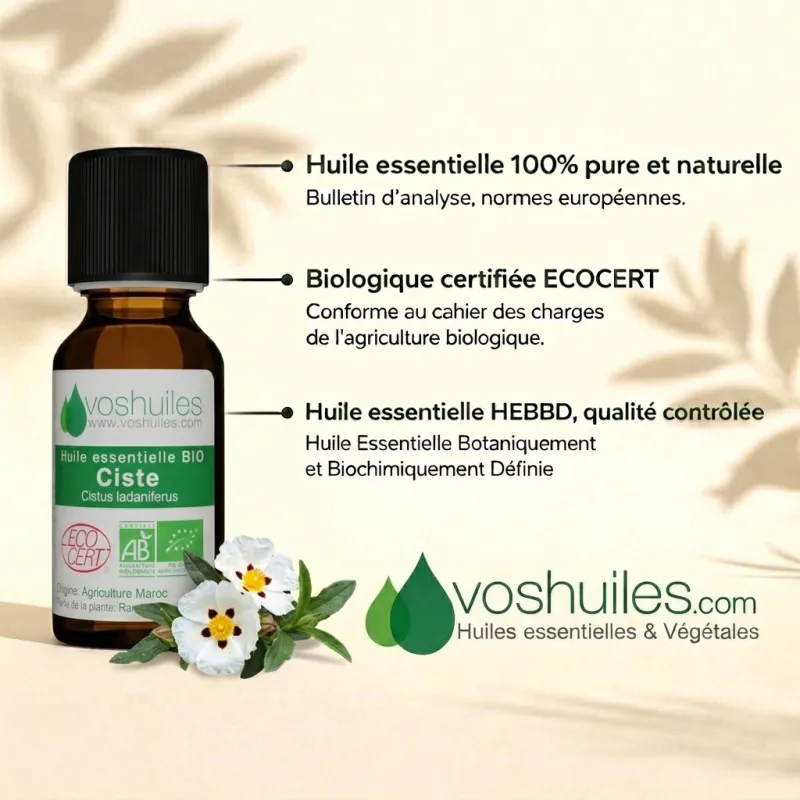 Huile Essentielle BIO de Ciste