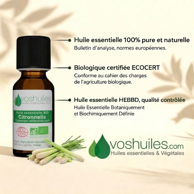Huile Essentielle BIO de Citronnelle