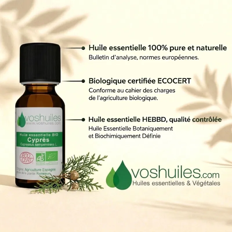 Huile Essentielle BIO de Cyprès