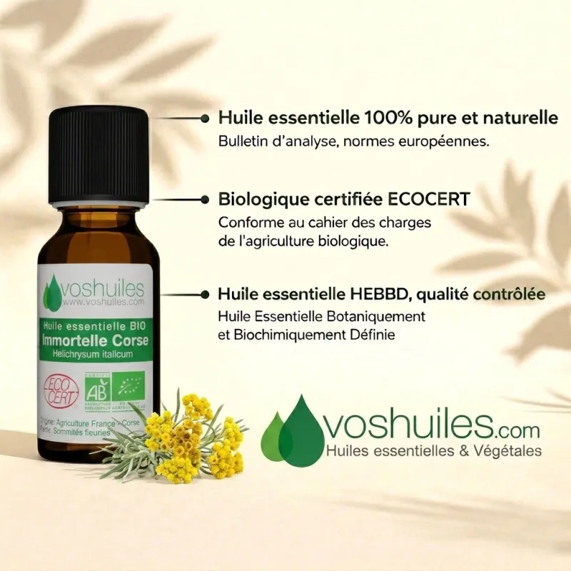 Huile Essentielle BIO d'Immortelle Corse