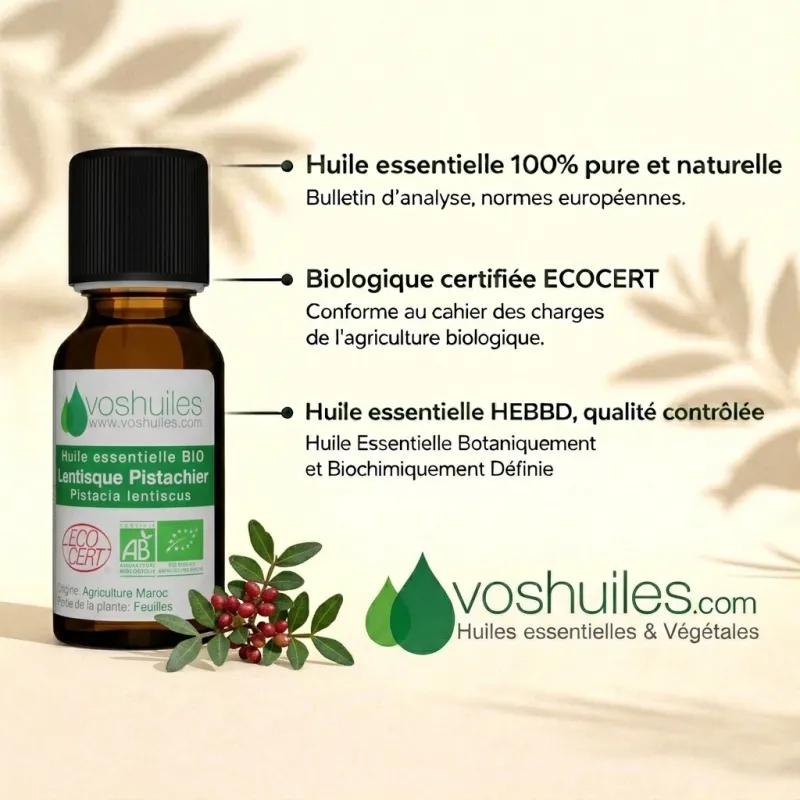 Huile Essentielle BIO de Lentisque Pistachier