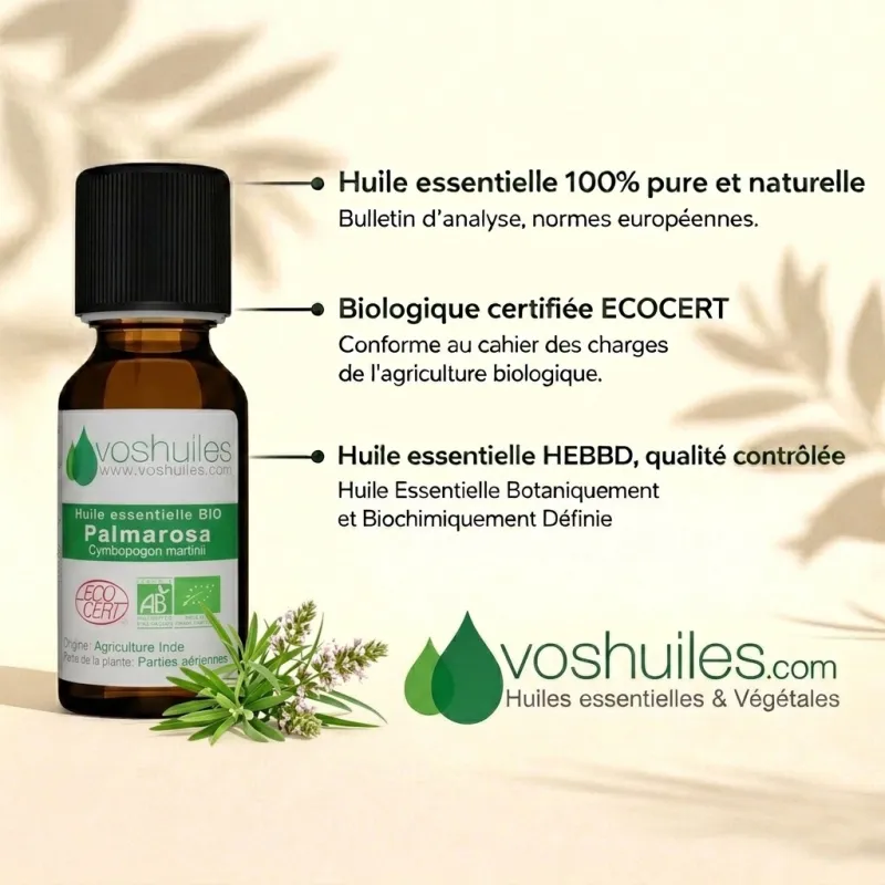 Huile Essentielle BIO de Palmarosa