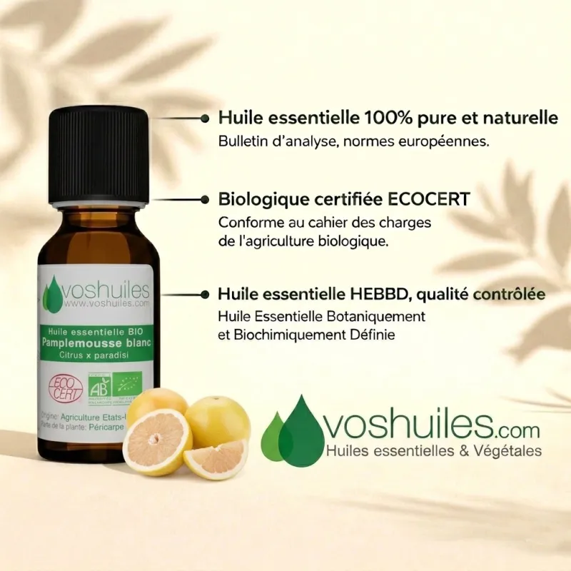 Huile Essentielle BIO de Pamplemousse Blanc