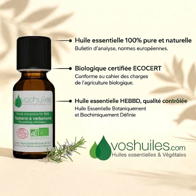 Huile Essentielle BIO de Romarin à Verbénone