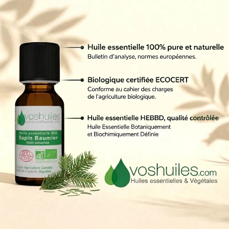 Huile Essentielle Bio de Sapin Baumier