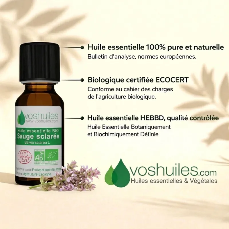 Huile Essentielle BIO de Sauge sclarée