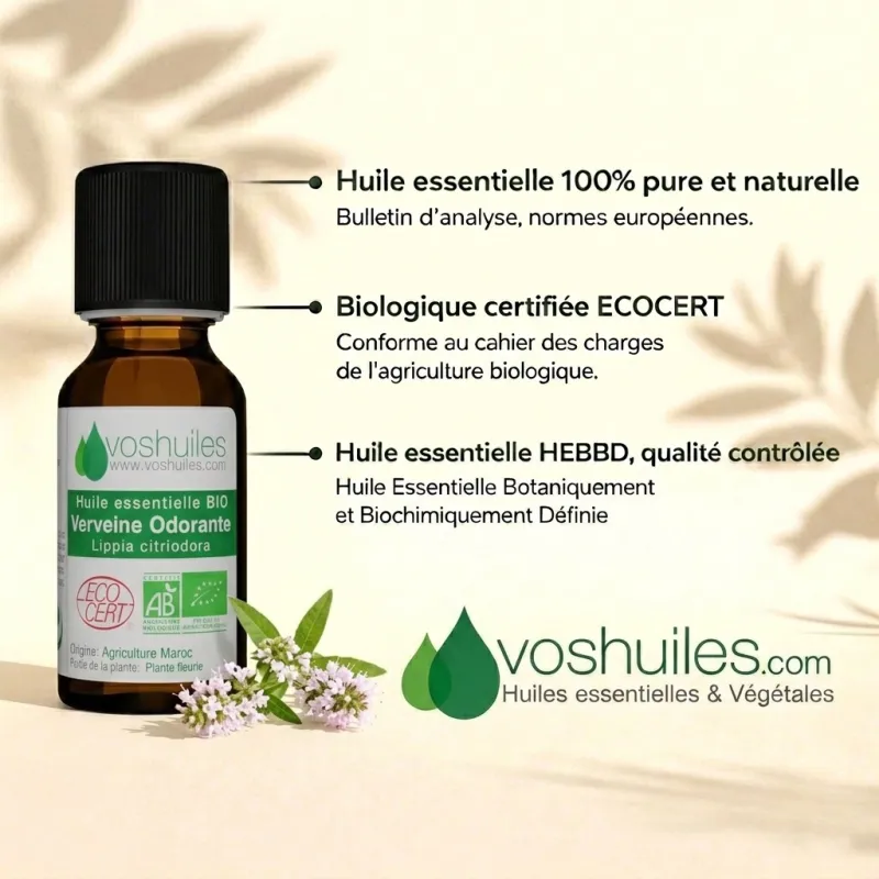Huile Essentielle BIO de Verveine odorante