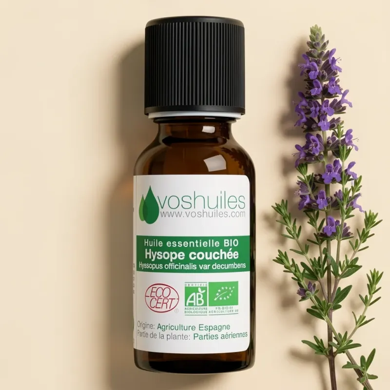 Huile Essentielle Bio d'Hysope couchée