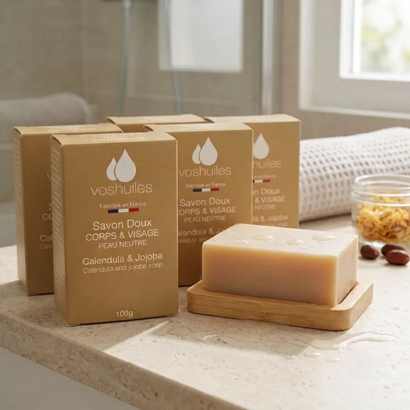 Lot de 5 Savons Calendula et Jojoba pour peau neutre