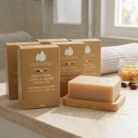 Lot de 5 Savons Calendula et Jojoba pour peau neutre