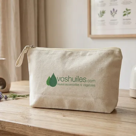 Trousse en coton canvas naturel