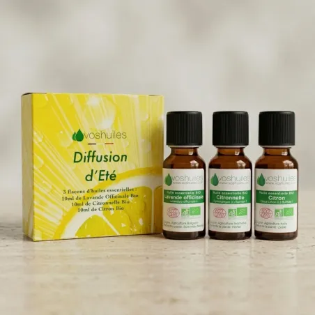 Kit Diffusion Eté - 3 Huiles Essentielles BIO
