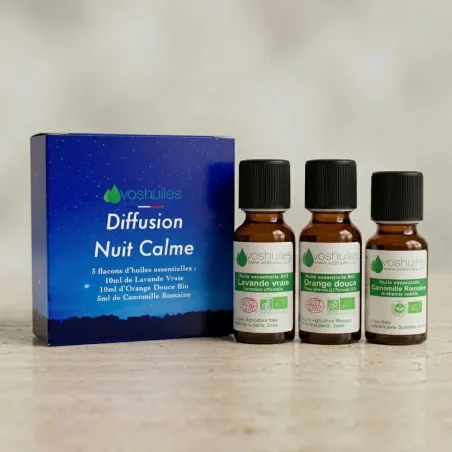 Kit Diffusion Nuit Calme - 3 Huiles Essentielles