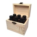 Boite en bois 6 trous pour flacons d’huiles essentielles 5 ou 10ml