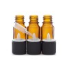 3 flacons de 10ml en verre ambré DIN 18 avec bouchons codigouttes