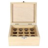 Boite en bois 12 trous pour flacons d’huiles essentielles 5 ou 10ml
