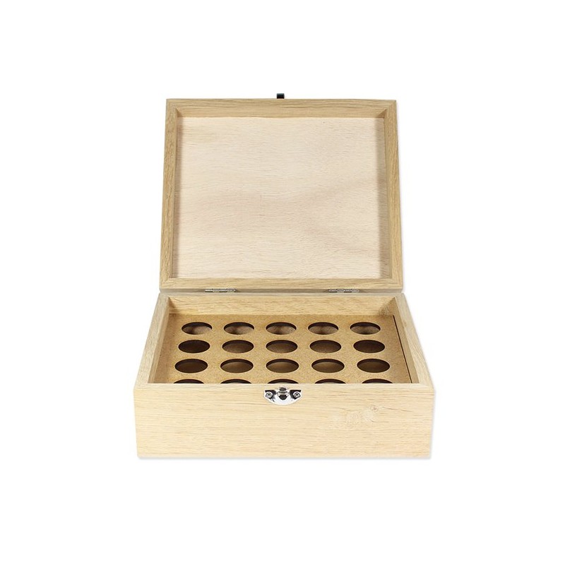 Boite en bois de rangement pour 20 flacons de 5 ou 10ml