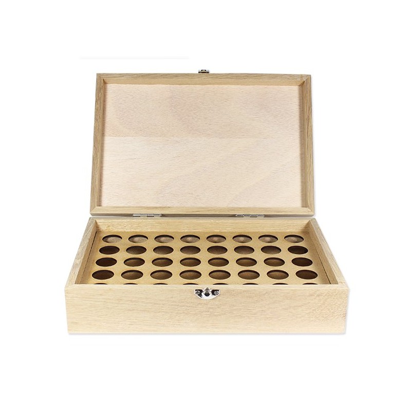 Boite en bois de rangement pour 40 flacons de 5 ou 10ml