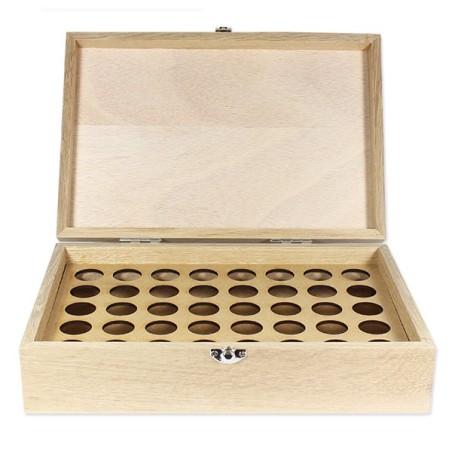 Boite en bois de rangement pour 40 flacons de 5 ou 10ml